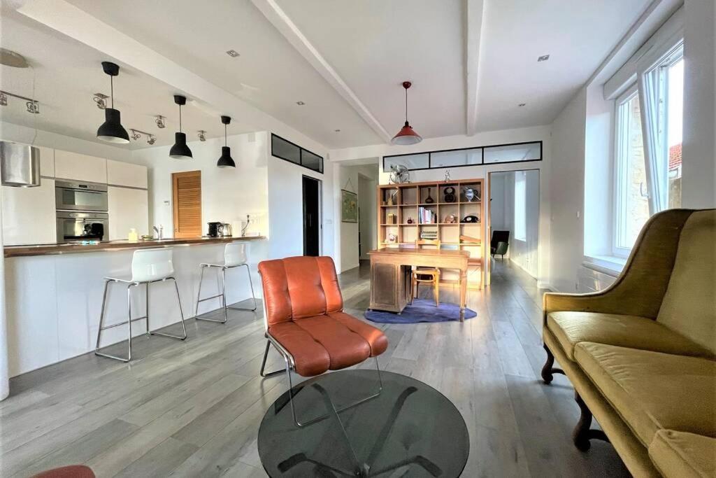 Superbe Loft 100M2 Proche Cathedrale Avec Parking Apartment Reims Exterior photo